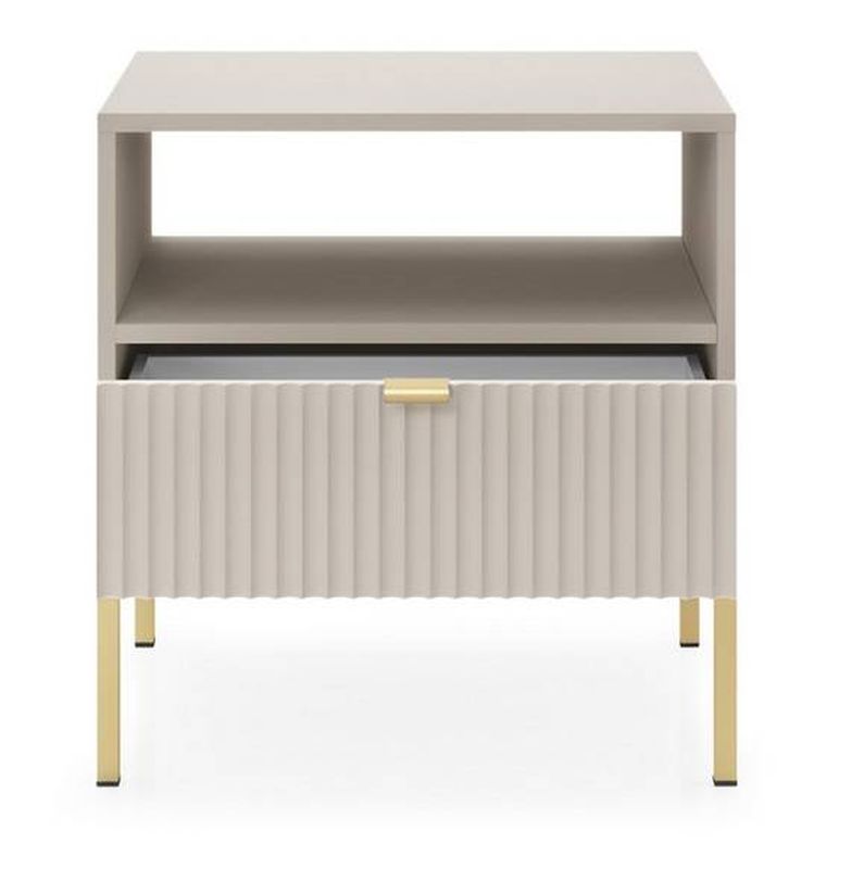 Nočný stolík, 54cm, cashmere, zlatý, NOVA GOLD S54