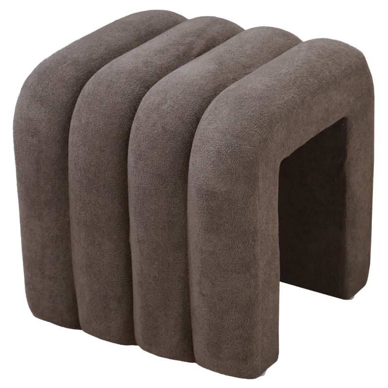 Dizajnový taburet, 40cm, hnedá látka, SUNDO