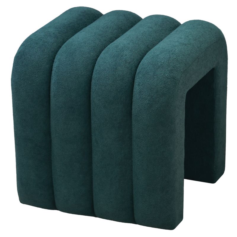 Dizajnový taburet, 40cm, tmavozelená látka, SUNDO