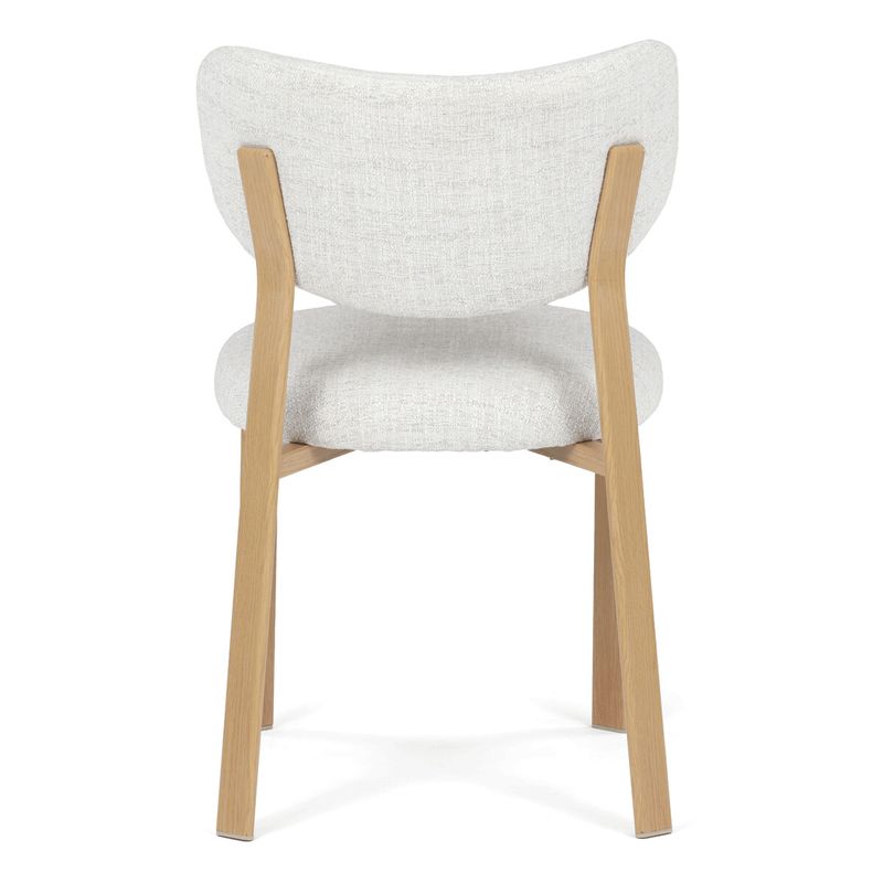 Jedálenská stolička, biela látka, nohy kov hnedý, HC-L3125 OAK