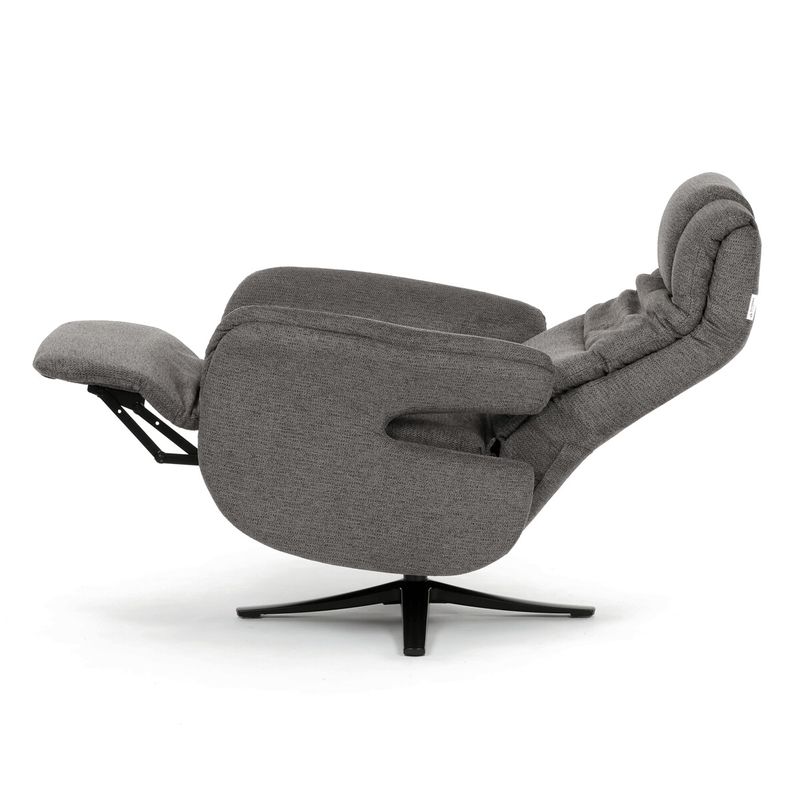 Polohovacie elektrické kreslo, zabudované ovládanie, sivá, látka, TV-C5590 GREY2