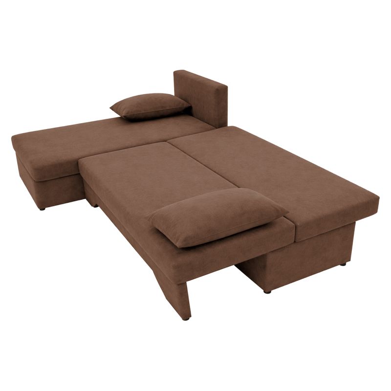 Sedacia súprava, rohová, látka hnedá, vzor káro, POLARIS 2 NEW
