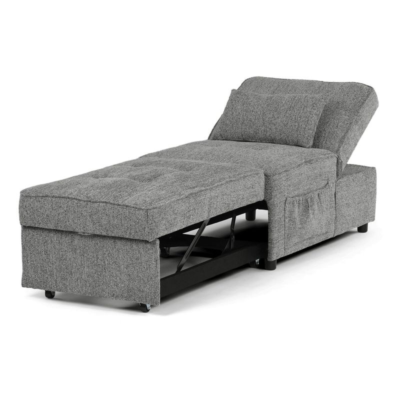 Rozkladacie kreslo, sivá látka, ASB-C3210 GREY2