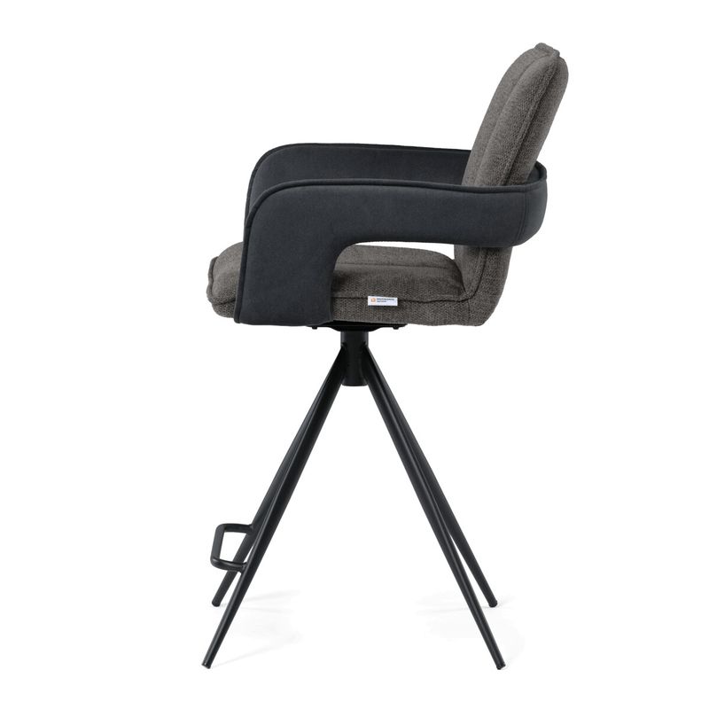 Barová stolička otočná 180°, sivá látka, AUB-F1146 GREY2