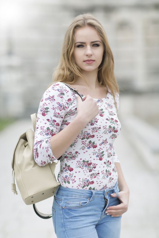 Luxusný kožený ruksak 8659, béžová talianska koža