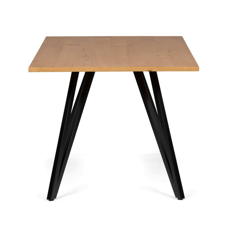 Jedálenský stôl 160x90cm, dýha dub, čierny kov, HT-F5516 OAK