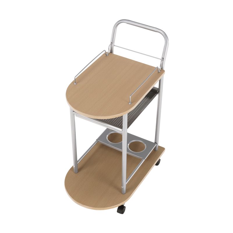 Servírovací stolík, 60cm, buk, strieborný, LIMA