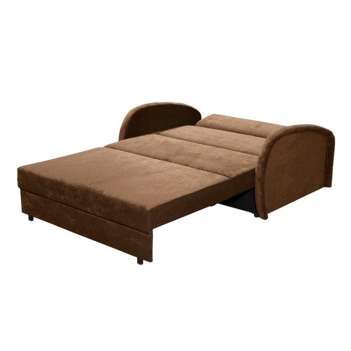 Pohovka, rozkladacia, hnedá látka, MILI 2