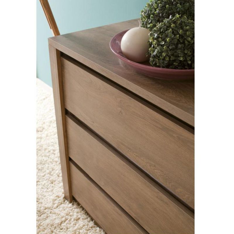 Komoda, 90cm, 3-šuplíková, tmavý dub lefkas, MONTANA K3S