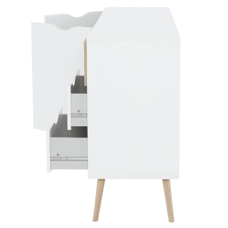 Komoda, 147cm, kombinovaná, dub sonoma, biela, OSLO 75381