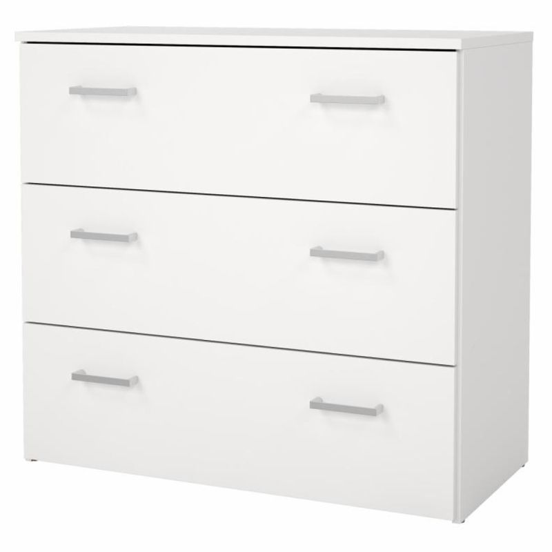 Komoda, 74cm, 3 zásuvková, biela, GARBO 3