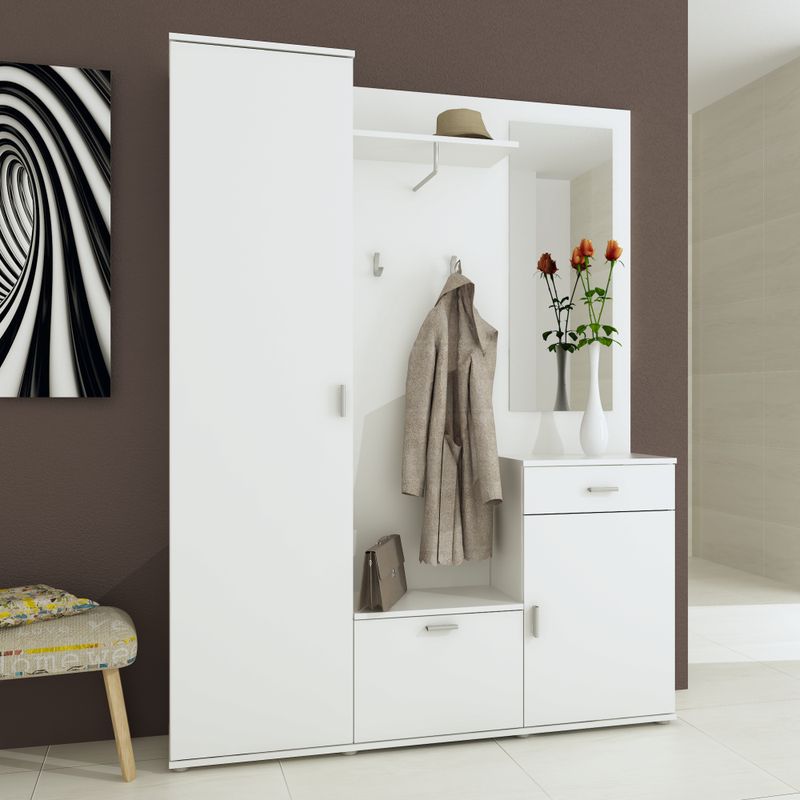 Predsieňová zostava, 144cm, biela, AMALIA