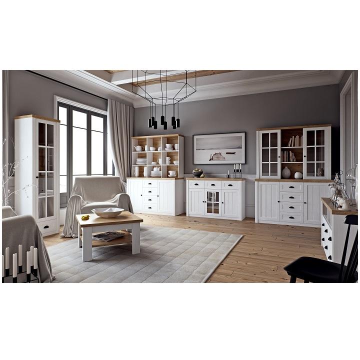 Komoda, 130cm, sosna Andersen, dub lefkas, PROVANCE 3D3Z