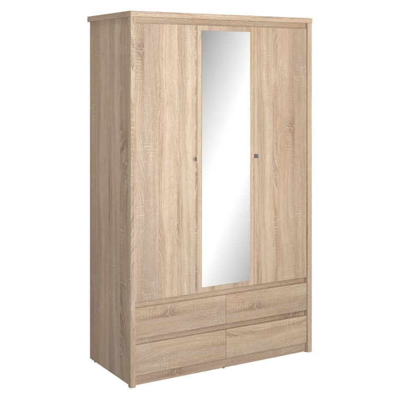Skriňa, 127cm, kombinovaná, dub sonoma, zrkadlo, NORTY TYP 1 3D4S