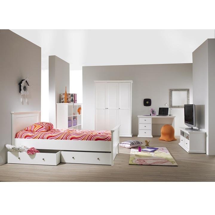 PC stôl, 130x61cm, biely, PARIS