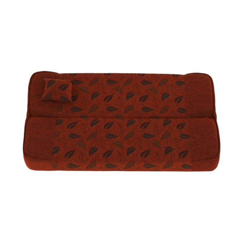 Pohovka, rozkladacia, látka tehla + vzor, ASIA NEW