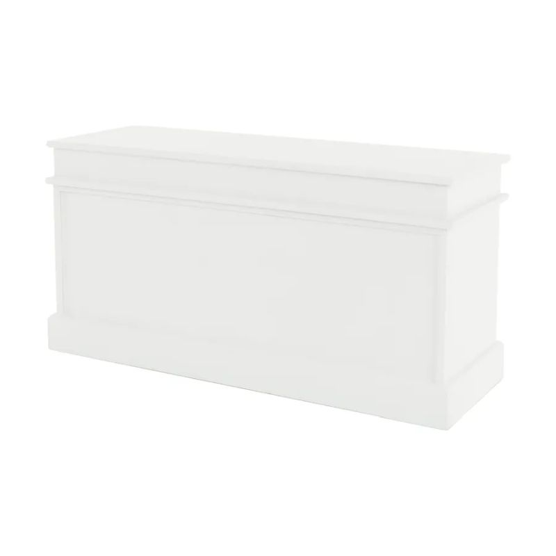 Lavica, 100cm, 3 košíky, 2 zásuvky, drevo, biela, BLANCO