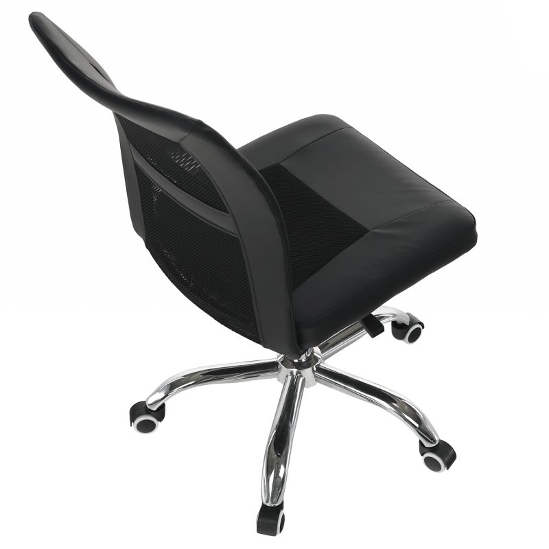 Kancelárska stolička, čierna ekokoža a sieťovina, IDOR 2 NEW - posledný kus