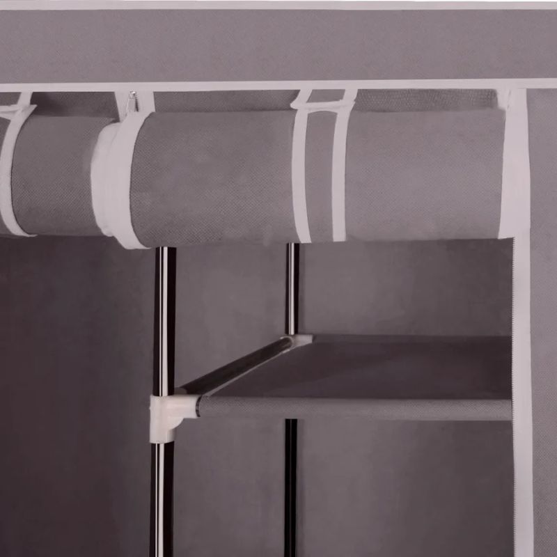 Šatníkový organizér, 150cm, látka, kov, hnedý, METIN