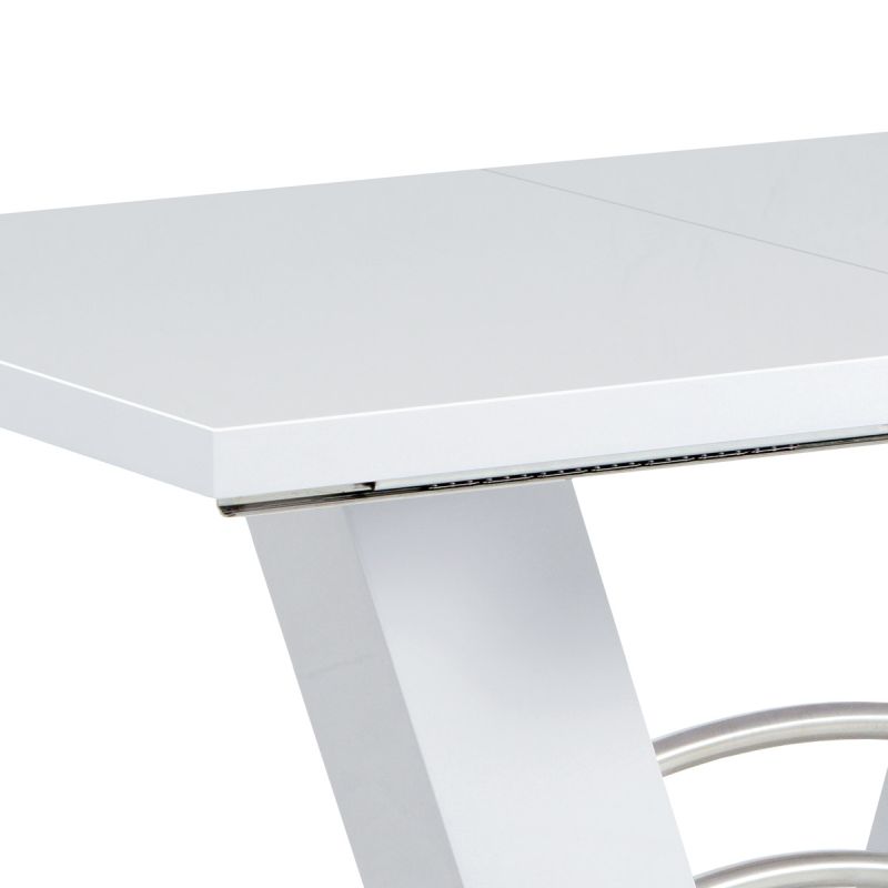 Jedálenský stôl 120-160x80cm, rozkladací, MDF, biely, HT-510 WT