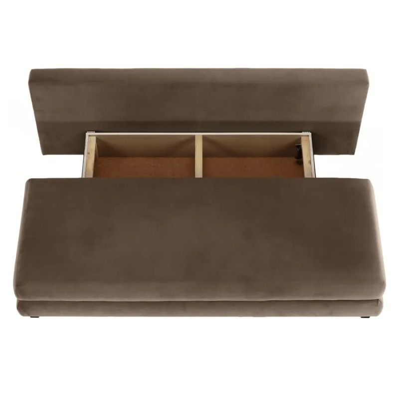 Rozkladacia pohovka, látka capuccino a béžová, CLIV