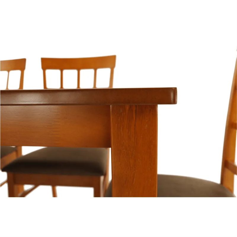 Jedálenský set 1+6, 135x80cm, MDF, čerešňa, látka béžová, GRID NEW