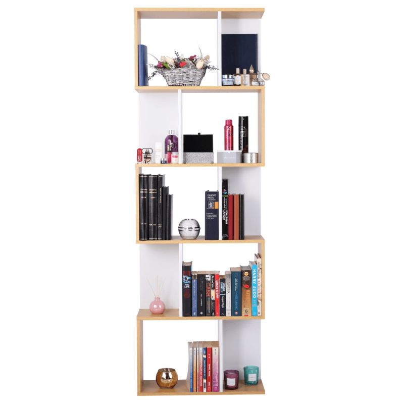 Regál, 60cm, prírodný, biely, ERDEM NEW TYP 3