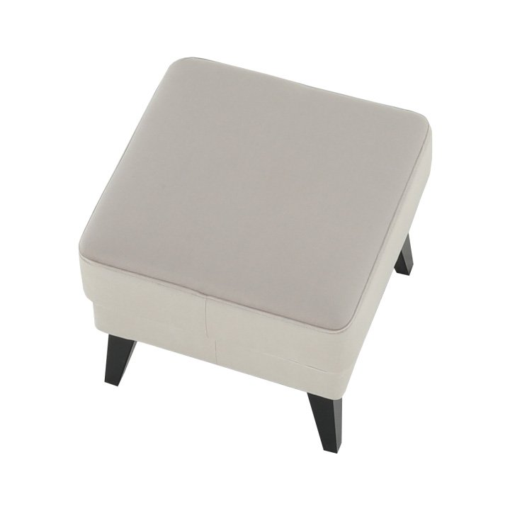 Taburet, 50cm, látka krémová, drevo čierne, Rodeza