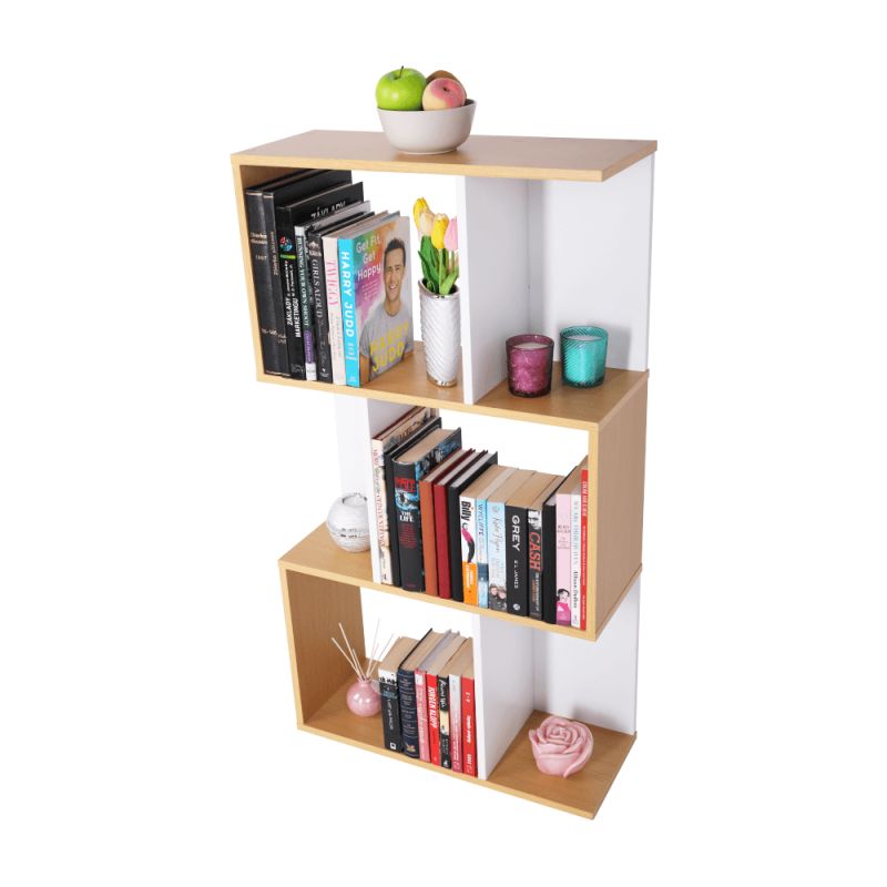Regál, 60cm, prírodný, biely, ERDEM NEW TYP 1