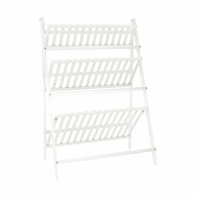 Regál, 70cm, bambus, biely, NEPEL TYP 1