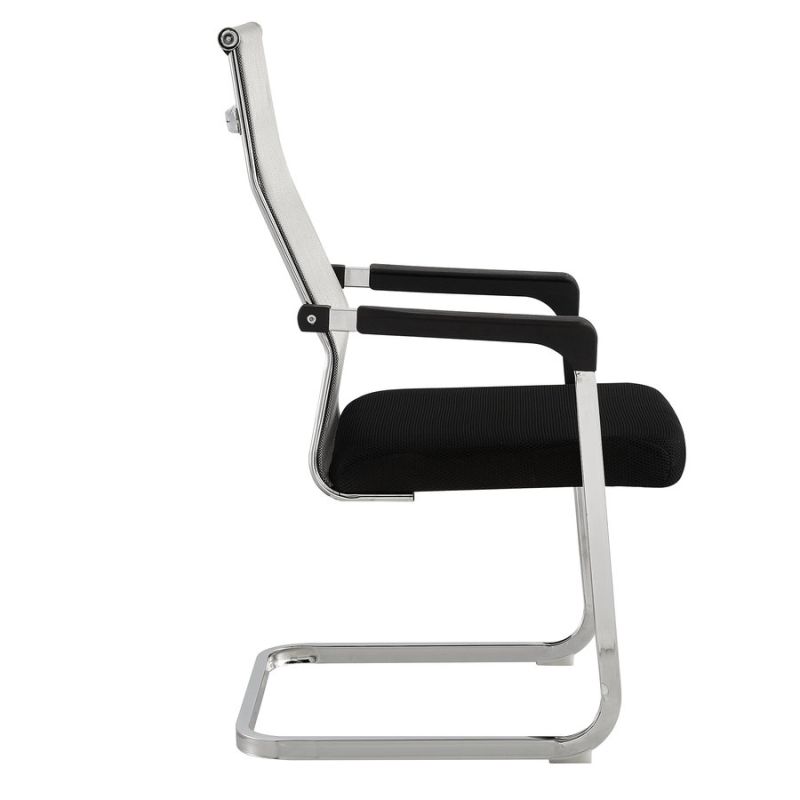 Zasadacia stolička, sivá a čierna sieťovina, kov chróm, RIMALA NEW