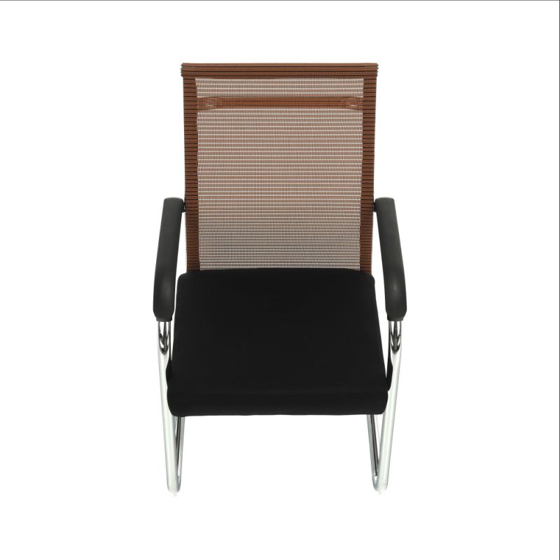 Zasadacia stolička, čierna a hnedá sieťovina, kov strieborný, ESIN