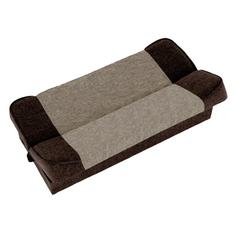 Rozkladacia pohovka, látka hnedá, svetlohnedá, ASIA NEW