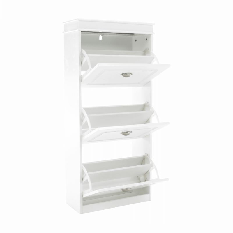 Botník, 54cm, 3-radový, biely, SEBER TYP 2