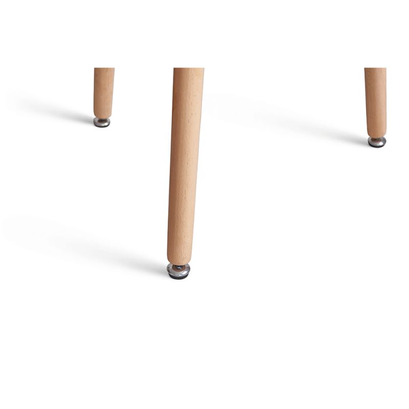 Jedálenský stôl, okrúhly 80cm, MDF, biely, buk, ELCAN NEW