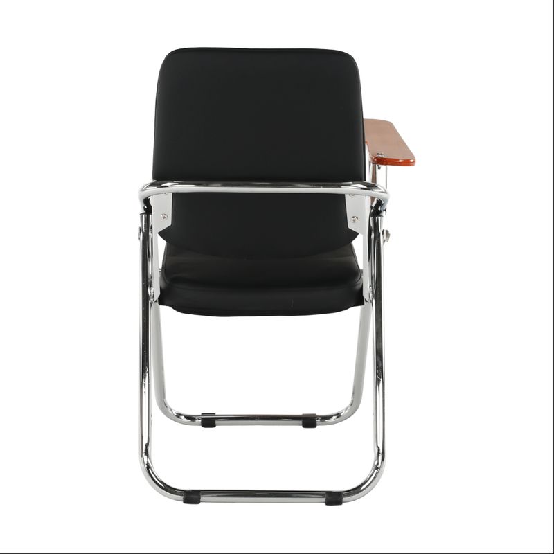 Stolička s doskou na písanie, čierna ekokoža, kov chróm, SONER