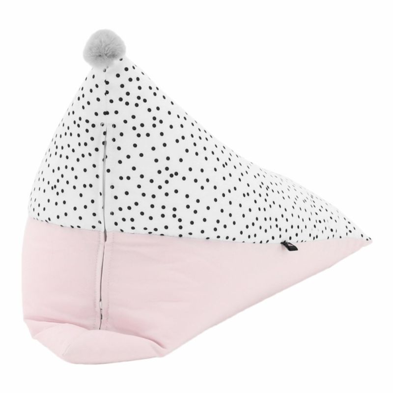 Sedací vak, 50cm, biely, ružový, sivý, POMPOM
