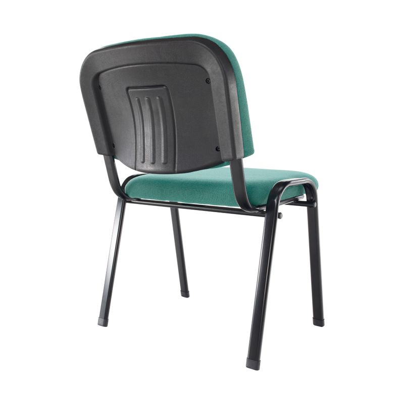 Kancelárska stolička, zelená látka, nohy kov čierny, ISO 2 NEW
