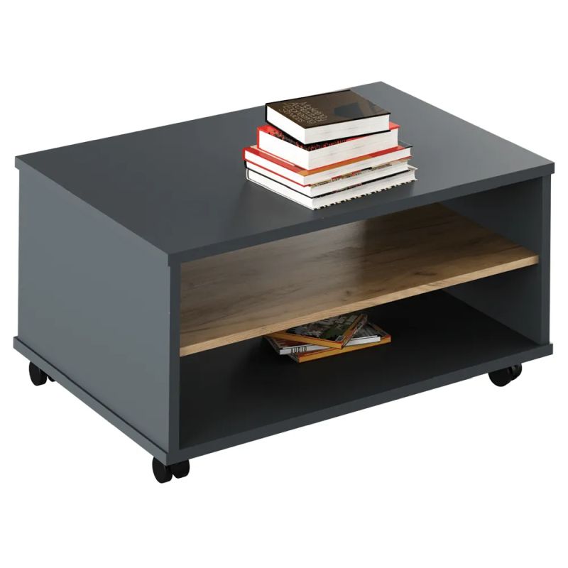 Konferenčný stolík, 90x60cm, grafit, dub artisan, RIOMA NEW TYP 32