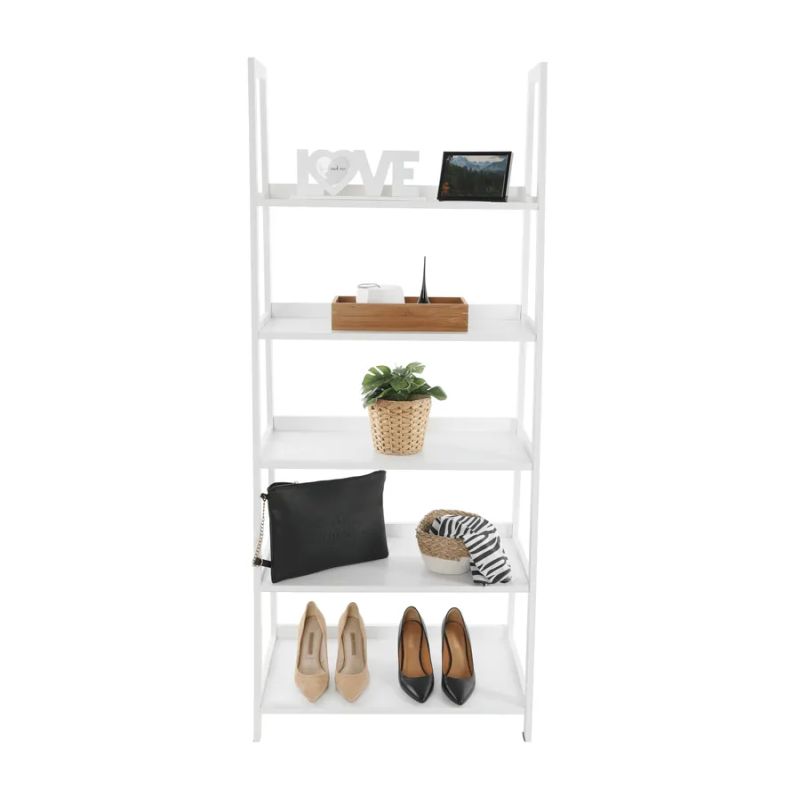 Regál, 63cm, 5-policový, biely, REON TYP 3