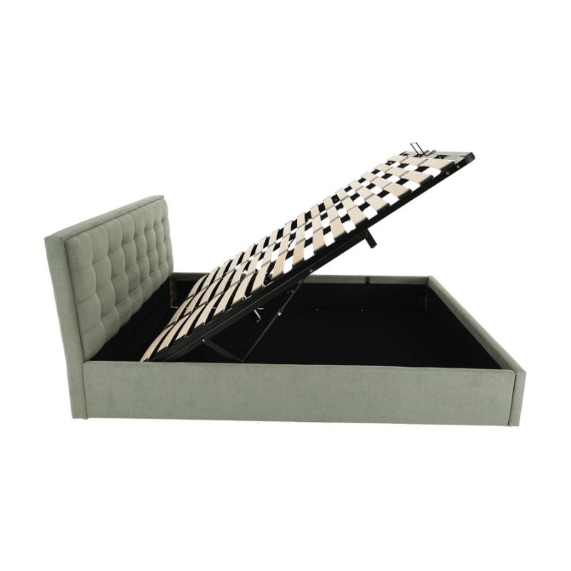 Manželská posteľ, 160x200, s roštom, mentolová, ELSIE