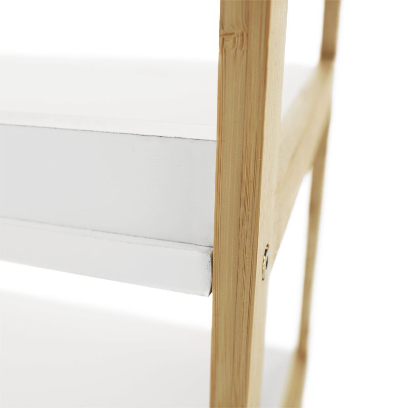 Regál, 63cm, 3-policový, biely, prírodný, KOEN TYP 1