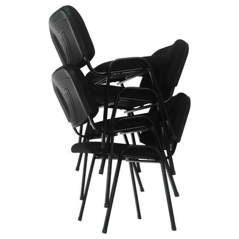 Kancelárska stolička, čierna látka, nohy kov čierny, ISO 2 NEW