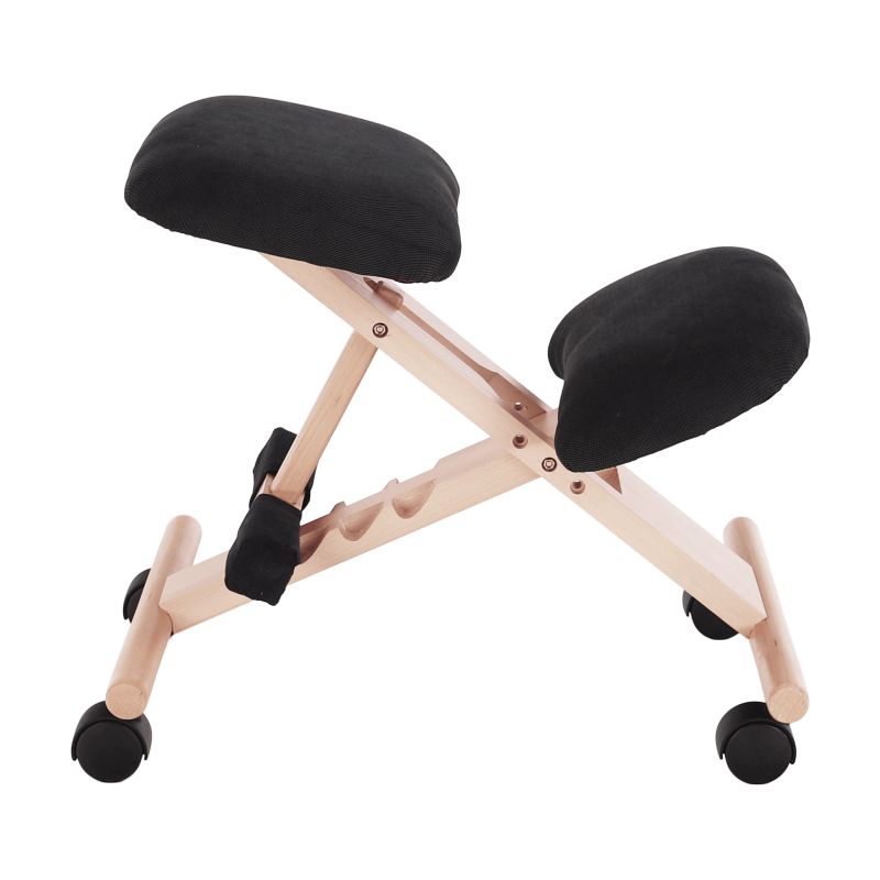 Ergonomická kľakačka, 46cm, čierna látka, buk, GROCO