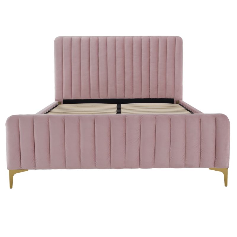 Manželská posteľ, 180x200, s roštom, ružová, KAISA