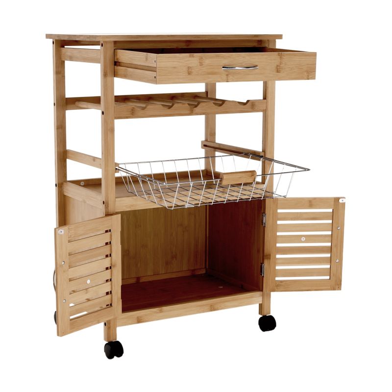 Servírovací vozík, 56cm, prírodný, NAVID