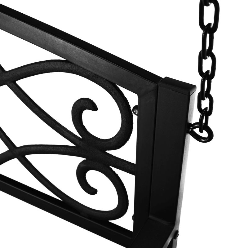 Záhradná hojdačka, závesná, kov, čierna, ABEA