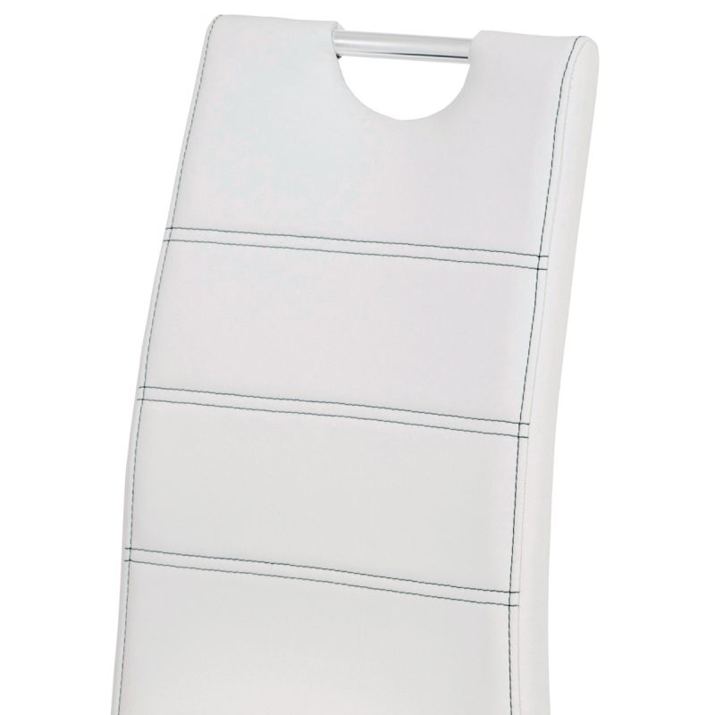 Jedálenská stolička, biela, ekokoža, HC-484 WT