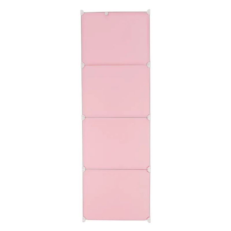 Detská modulárna skriňa, 111cm, ružová, detský vzor, NURMI