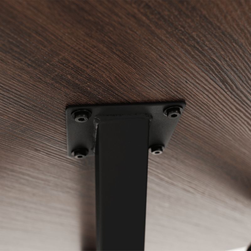 Jedálenský stôl, okrúhly 120cm, MDF, tmavý dub, čierny, MEDOR